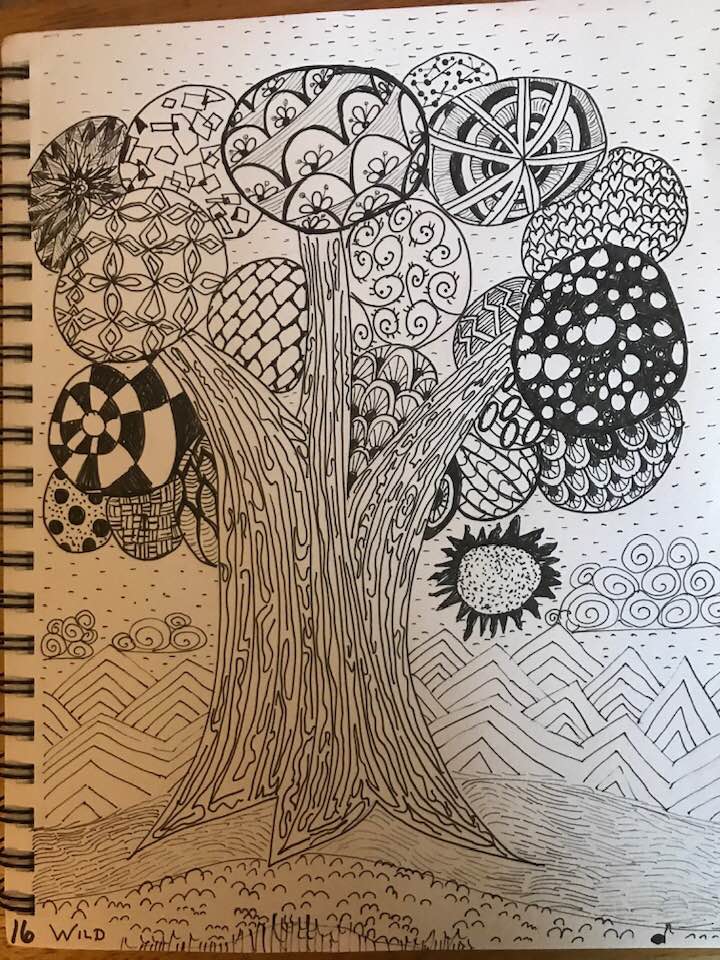 Image: "Wild" ZenTangle Tree