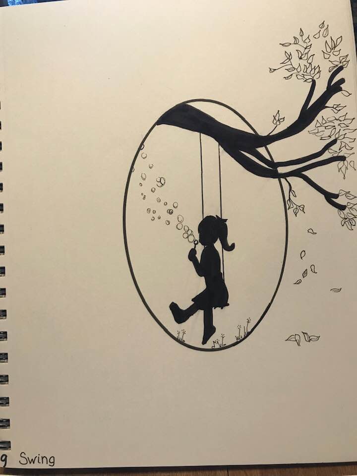 Image: "Swing" Girl on tree swing